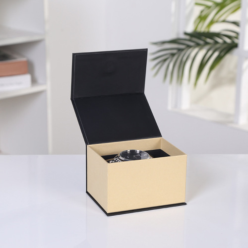 Fashion Quartz Watch Box Black Flip Cover Watch Packaging Box Rectangle Jewelry Box Gift Box Wholesale