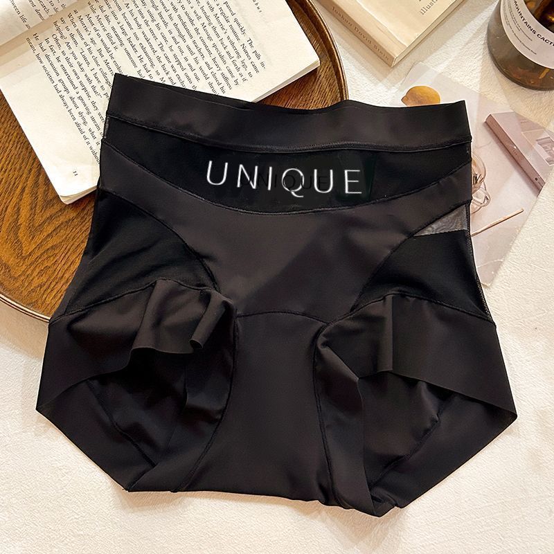 New Style Ice Silk Seamless Briefs, Breathable Women's Underwear, Mid-High Waist, Thin, Transparent, Full Hip Coverage, Body Shaping Briefs