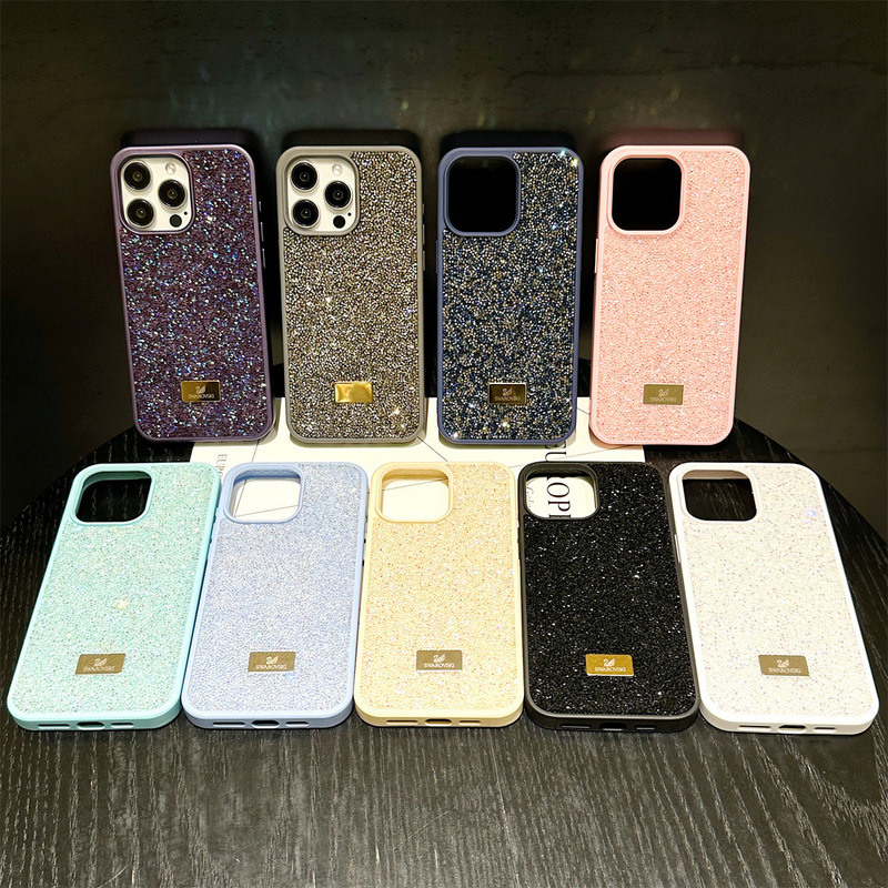 奢华闪钻适用苹果16ProMax手机壳iPhone15电镀潮牌高级水钻14全包|undefined
