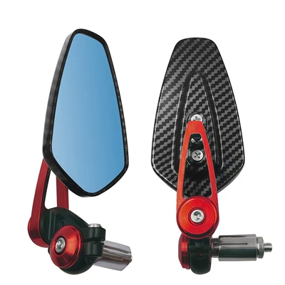 Motorcycle rearview mirror Rearview Mirror Retro Handlebar - red