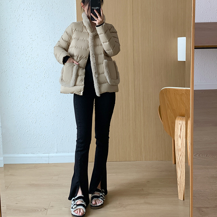 Women's Clothing Seto fur splicing short high end down jacket for women light and thin style atmospheric and elegant new Chinese style new winter_ipsvogv.com