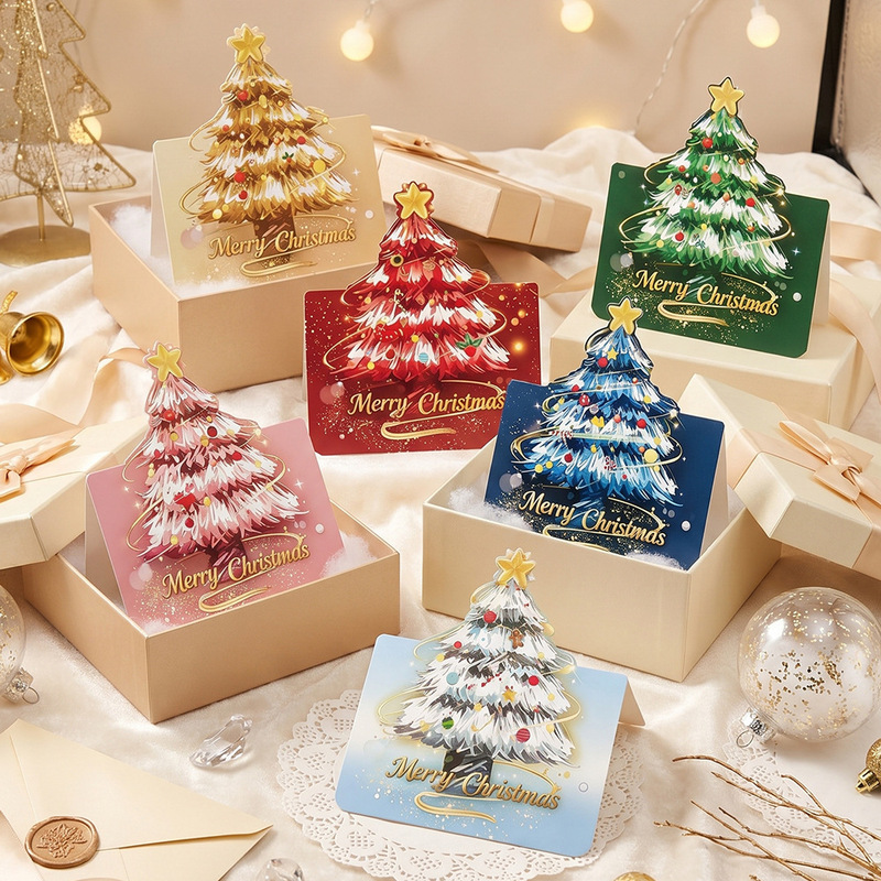 2026 Cross-Border Hot-Selling Christmas Tree 3D Christmas Greeting Card Merry Christmas Holiday Blessing Card Manufacturer 2026 Cross-Border Hot-Selling Christmas Tree 3D Christmas Greeting Card Merry Christmas Holiday Blessing Card Manufacturer