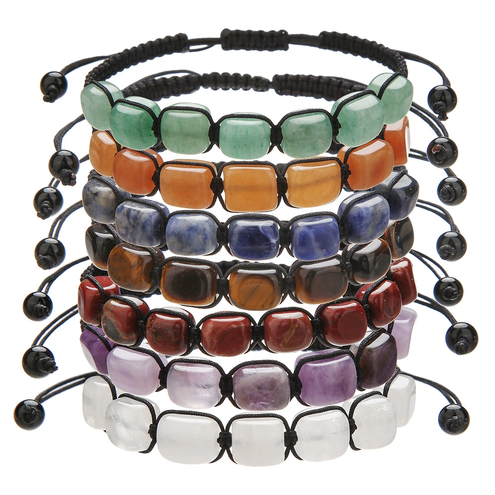 Ювелирные изделия Zhuhang, прямые поставки через границу, браслет из натурального кристалла, авантюрин, аметист, плетеный браслет, производитель ювелирных изделий для рук, оптовая продажа