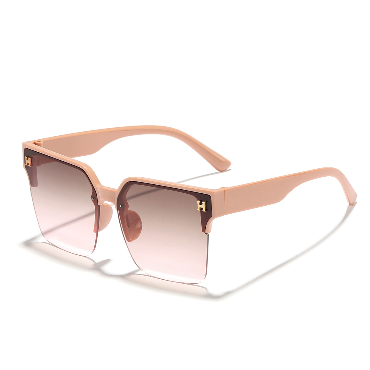 Nuevo estilo coreano H-carta elegante medio marco cara-mirando pequeña moda todo partido al aire libre UV a prueba de gafas de sol