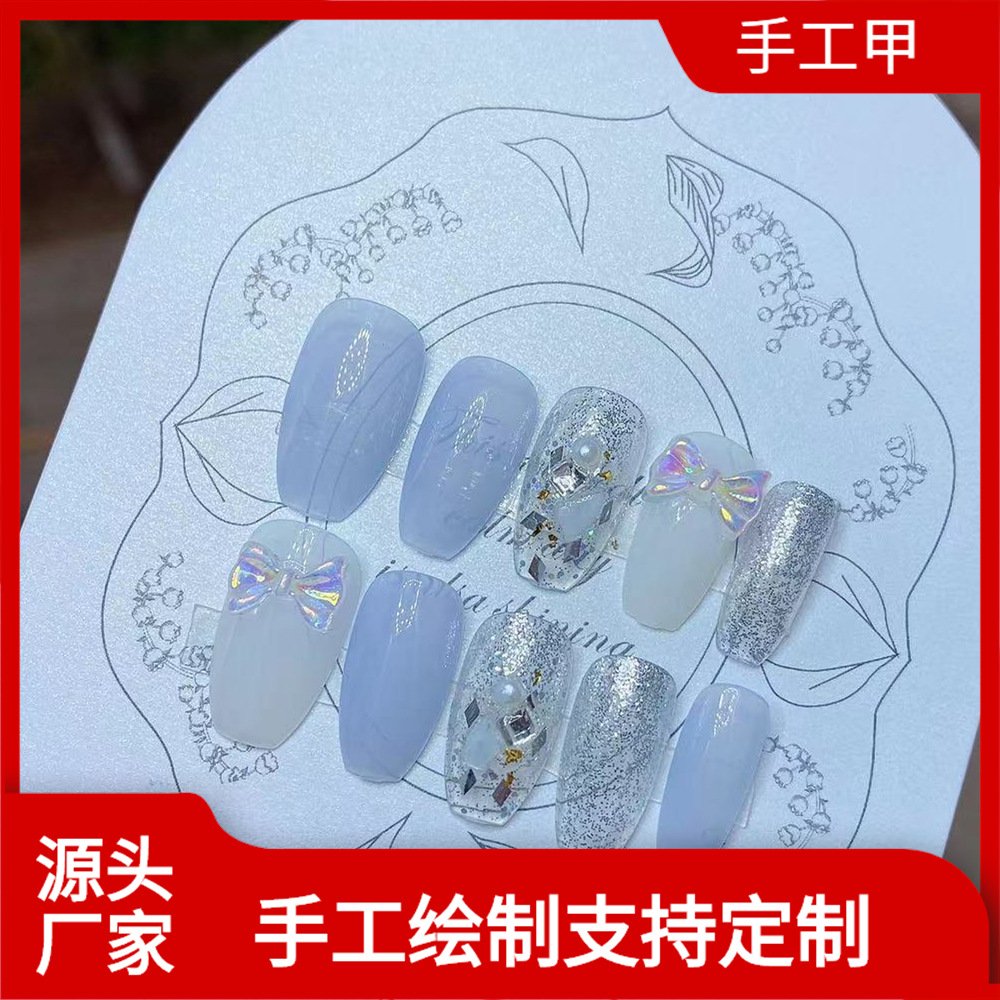 2022 new pattern Nail enhancement Patch finished product manual Wearable Nails Fake nails Patch Removable A piece of