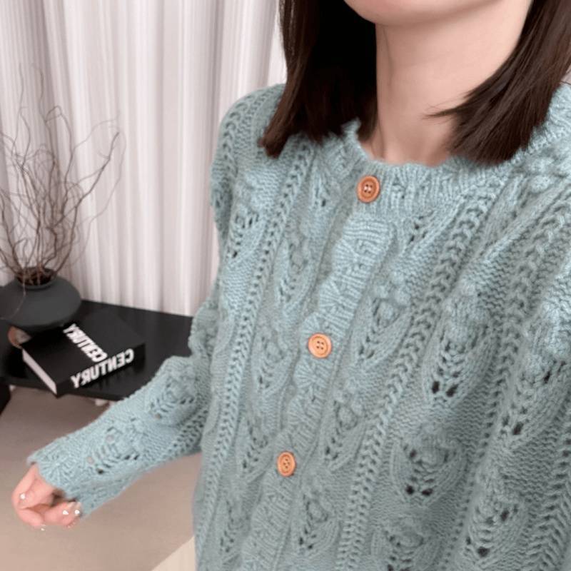大码女装早春季蓝色高端毛衣针织衫女春春款洋气宽松百搭长袖开衫|undefined