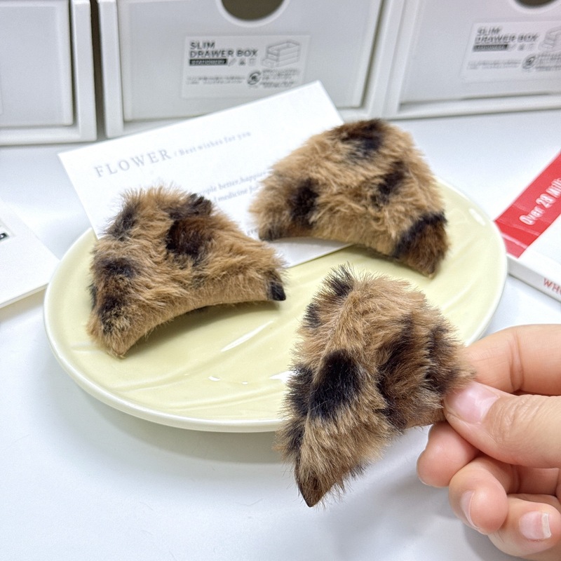 ヒョウ柄猫耳ヘッドバンド頭飾り diy ジュエリーアクセサリーぬいぐるみ三角耳靴衣類アクセサリーアクセサリー卸売|undefined