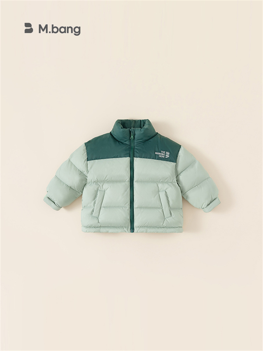 Ropa Infantil Youbao, Chaqueta de Plumón para Niños, Abrigo Informal con Bloques de Color para Bebés, Chaqueta Cálida de Plumón de Pato Blanco