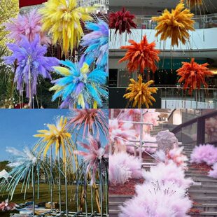 Xiaohongshu's popular 12-pronged simulated reed fireworks wedding photography fireworks mall reed peacock grass 40 pieces in stock
