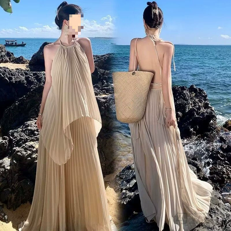 Длинная юбка для отдыха на море 2025 года, элитная атмосфера, наряд богини, большой распашной крой, элегантная юбка-костюм феи