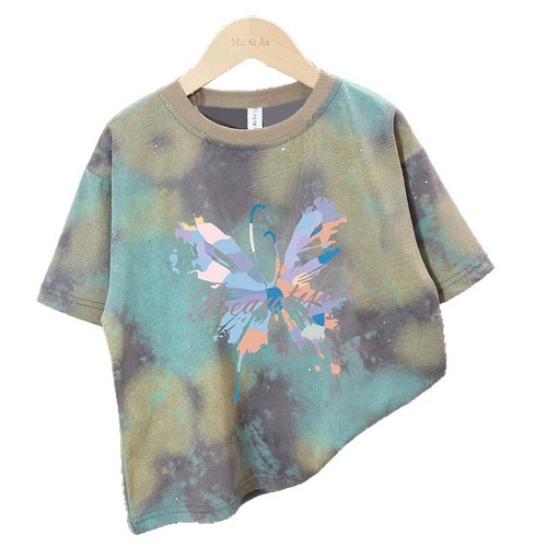 Boys' Summer Short-Sleeve T-Shirt 2025 Children's Summer Tie-Dye Short-Sleeve Top Baby Trendy Middle and Small Children Fashion 6