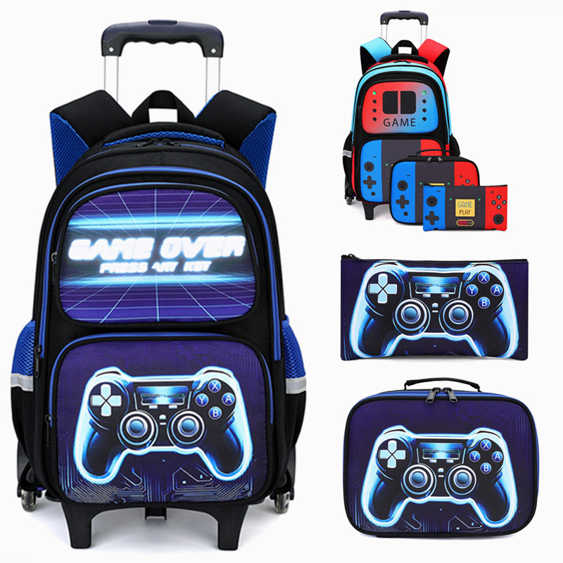 2025年新しくアップグレードされたキッズバッグクロスボーダー外国貿易小中学生トロリーランドセルゲームコンソールスクールバッグ|undefined