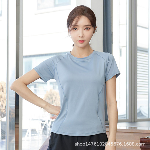 Yoga Wear Sports Women's Short Sleeve Professional Versatile Quick Dry Breathable Running Clothes Fashion Slimming Summer Fitness Wear 