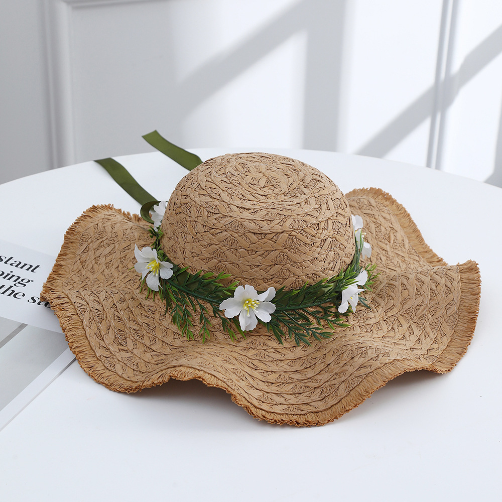 Sombrero paja ala ancha con lazo verano