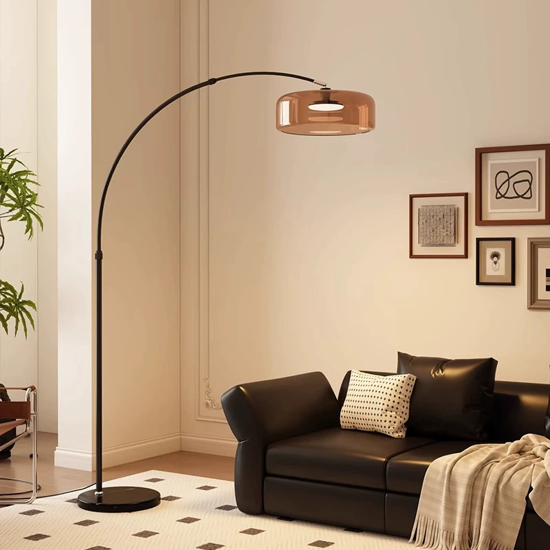 Настольная лампа Arc Floor Lamp, минималистичный свет для гостиной, дымчато-серый/янтарь, пульт и умные опции