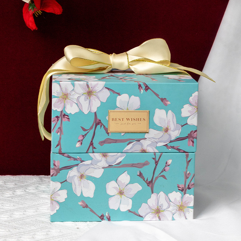 Nueva caja de regalo cuadrada caja de regalo de mano Coreana de alta gama caja de dulces de boda caja de regalo de San Valentín fábrica al por mayor