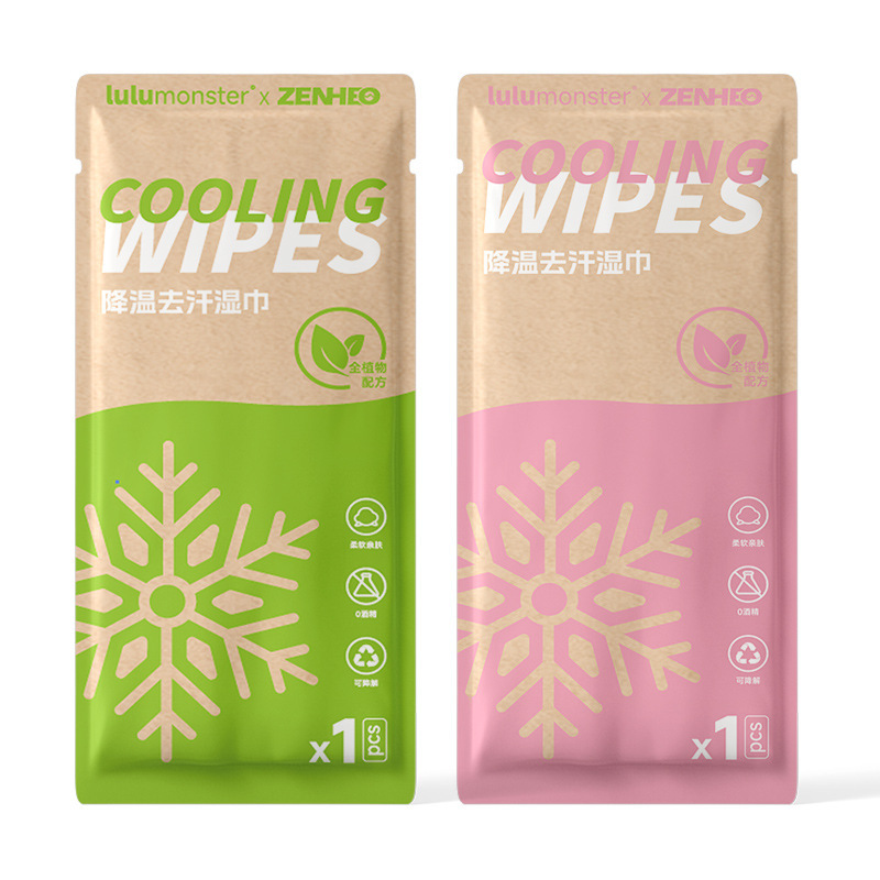 Ecowish 冷却アイスワイプ ルルモンスター 冷却ウェットワイプ 汗を除去し、熱中症を防ぎ、リフレッシュ、冷却、持ち運び可能|undefined