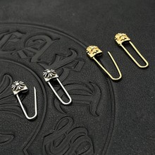 潮款饰品22K金色别针耳钉泰银复古夸张耳环纯银针耳饰扣针胸针批