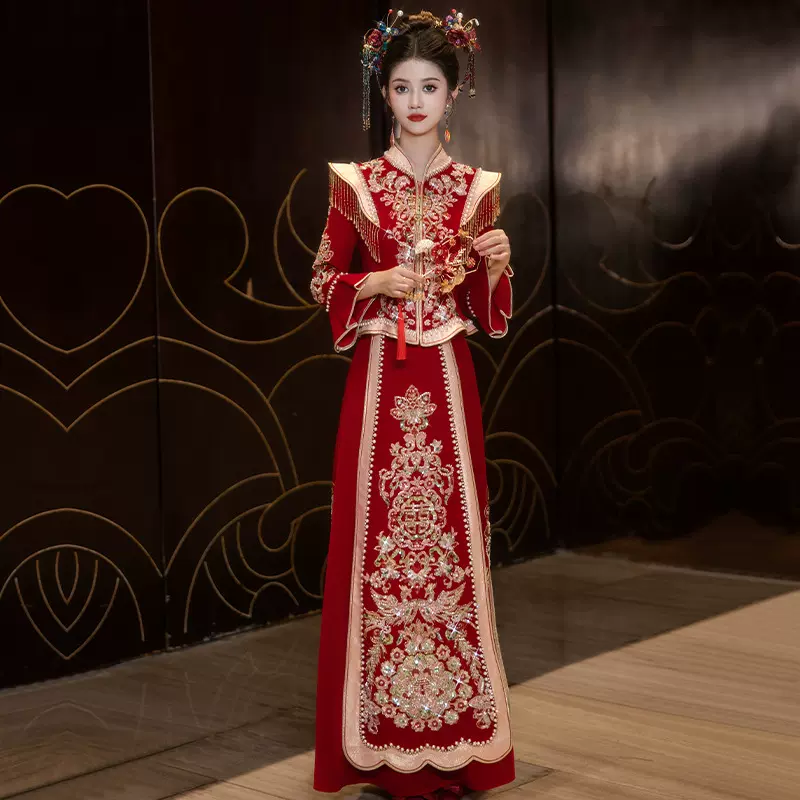 2025新款重工秀禾服婚服新娘中式婚纱礼服高端敬酒出阁礼服秀禾女