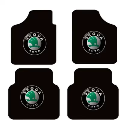 Universal Foot Pad — logo, universal crystal velvet foot mats - skoda-full-set-60505050cm-crystal-velvet-four-piece-set