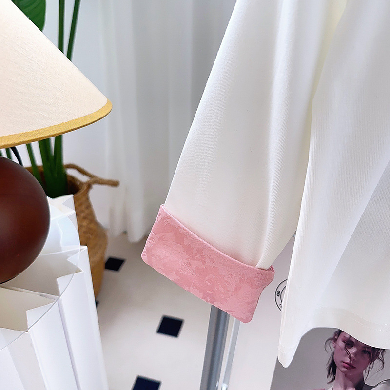 New Chinese style inner round neck T-shirt Spring and Autumn New girls' national style top mid-length bottoming shirt CM0028