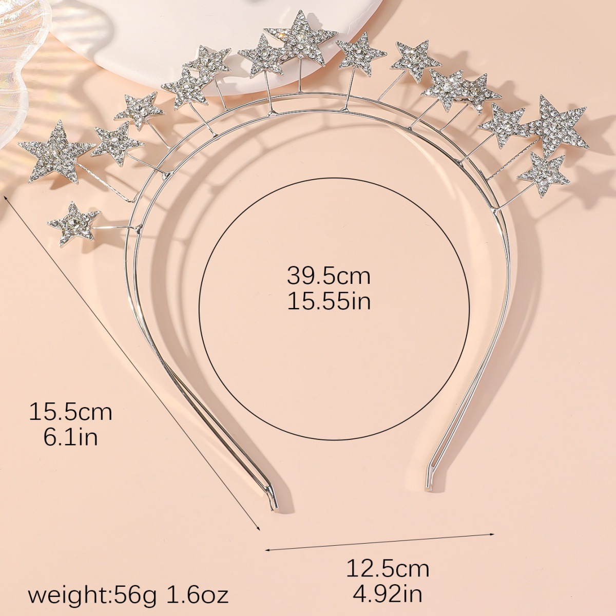 Comercio exterior nuevo toque de novia doble estrella aleación de diamantes personalidad banda banda de cumpleaños