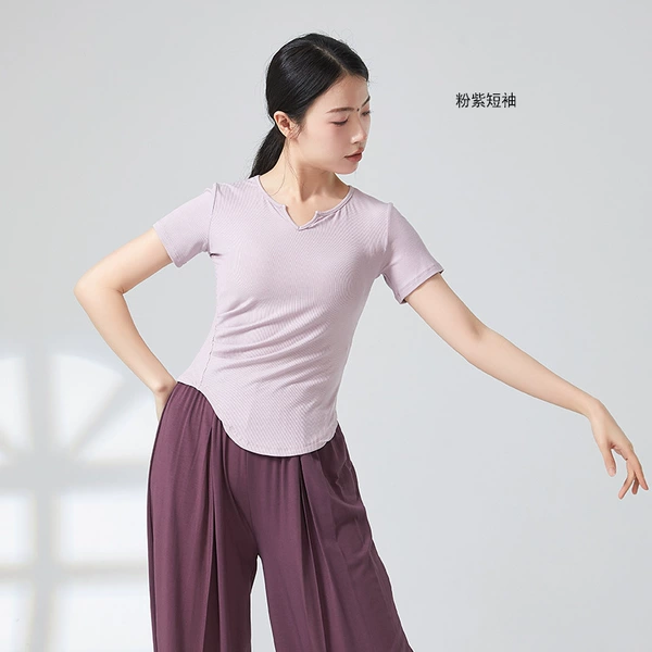 Pink-purple, with short sleeve