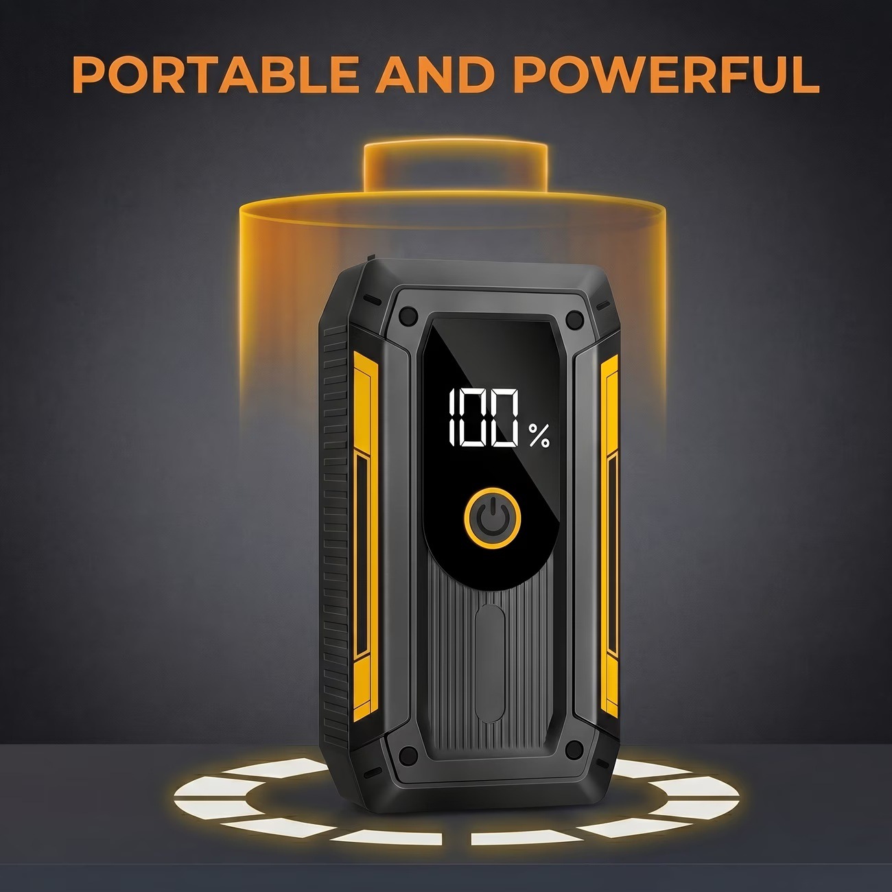 Cross-border car emergency starting power supply with complete English certification, 12V starter with power bank and lighting warning