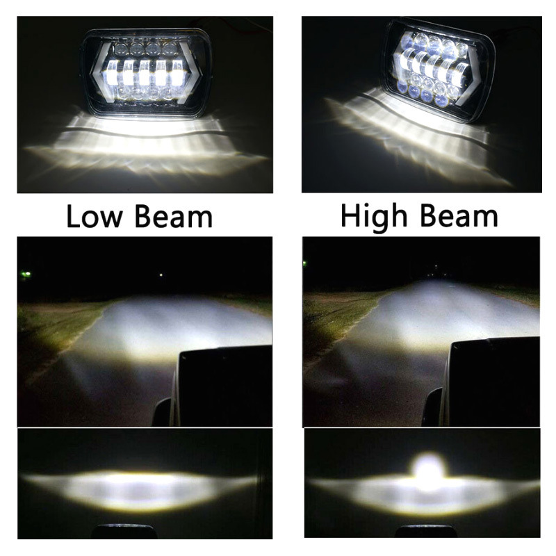 7inch Square Lights Suitable for Jeep Wrangler Headlights, Arrow-Shaped Harley Led Headlights, 5X7 Turn Signal Lights, Daytime Running Lights