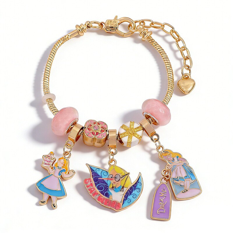 Cross-Border Hot-Selling Disney Snow White DIY Beaded Bracelet, Fashionable and Charming Alloy Beaded Bracelet Jewelry Cross-Border Hot-Selling Disney Snow White DIY Beaded Bracelet, Fashionable and Charming Alloy Beaded Bracelet Jewelry