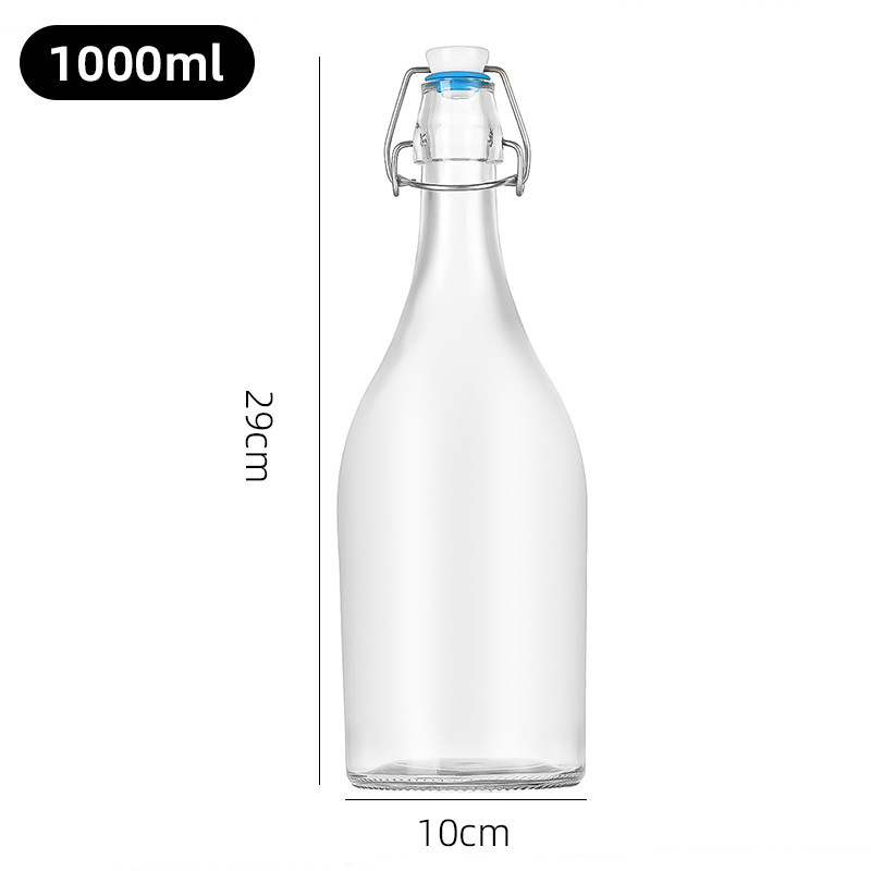 Botella de enzima de vidrio transparente de jugo de frutas botella de bebida de vino de frutas botella de vino de frutas de Amazon botella de vidrio caliente