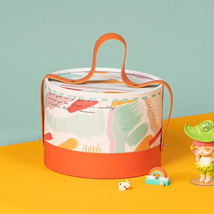 喜礼伴手礼水彩圆筒盒热门款网红喜糖盒结婚礼宝宝宴伴郎伴娘礼