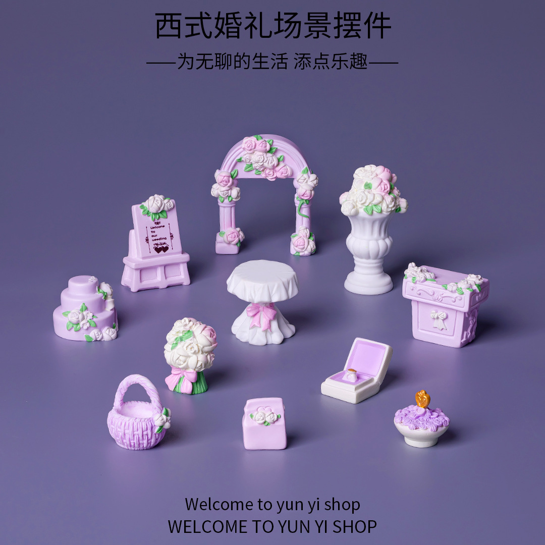 微景观创意小摆件欧式婚礼造景 新品diy材料包花园摆件家居装饰品