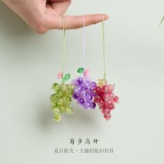 杭州灵隐葡步高升玉髓葡萄挂件小清新手机链包包挂件吊坠工厂批发