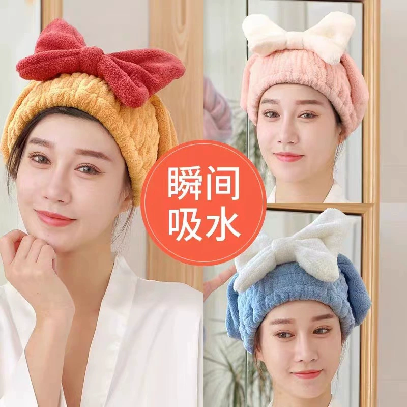 Шапочка для сухих волос, впитывающая мягкая шапочка, утолщенная, новинка 2024 года, милое полотенце для сухих волос, шапочка для мытья волос, женский тюрбан