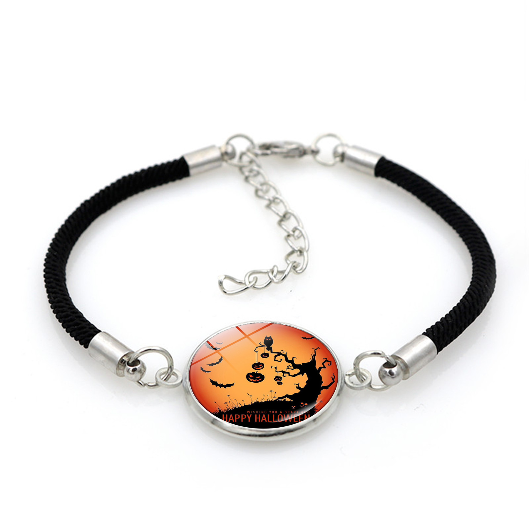 Braccialetto halloween con ciondolo zucca per feste a tema_voghion.com