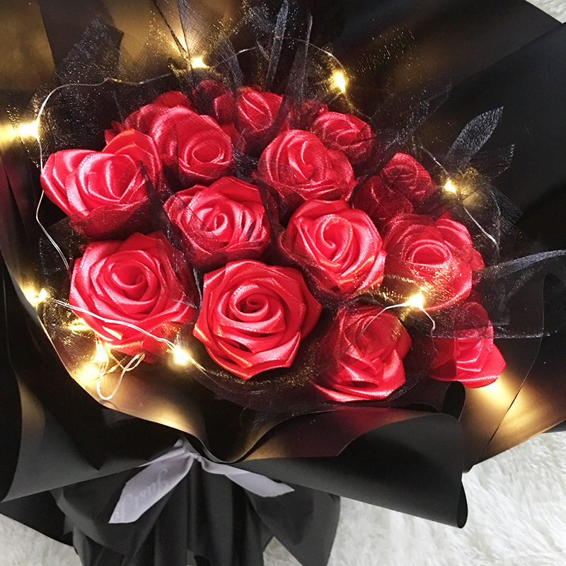 4cm cintas flores ramo de flores rosas correa de decoración mano DIY cuerda trenzada cinta de regalo cinta cinta cinta de seda de color sólido