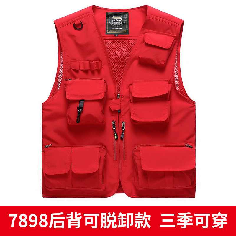 Amazon Men's Multi-pocket Vest Photography Fishing Outdoor Vest Waistcoat Summer Travel Tooling plus size Vest