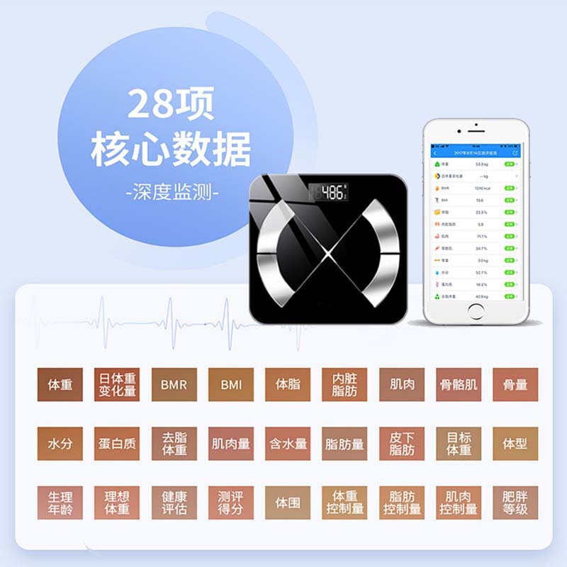 一件代発送 家庭用精密体重計 充電式体脂肪計 人体計 跨境在庫あり 工場直送|undefined