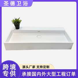 家用人造石挂墙式台上洗手盆柜小户型卫生间阳台壁挂式一体洗脸盆