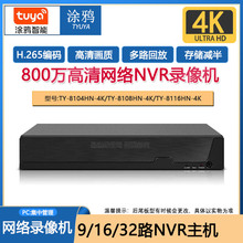 涂鸦8路16路500万高清NVR网络硬盘录像机智能回放监控主机TUYA