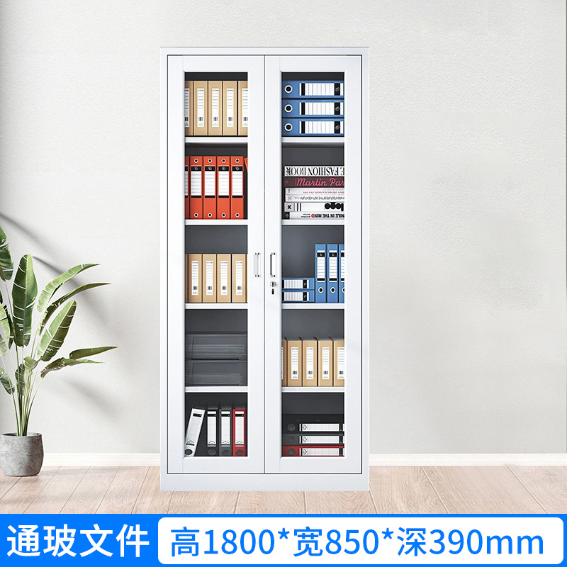 Archivador de oficina, archivador metálico, archivador de hierro con cerradura para oficina, estantería de acero a prueba de polvo, archivador con puerta de vidrio