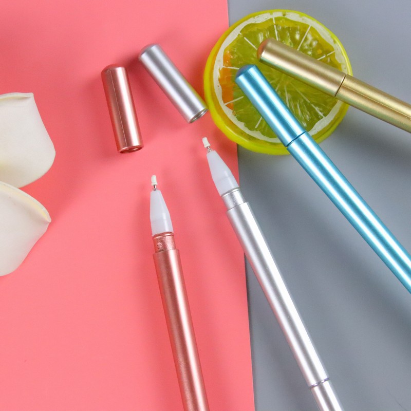 Pluma de gel de masaje de descompresión creativa pluma de modelado de diversión pluma de gel de galvanoplastia de color sólido pluma de agua de papelería de estudiante al por mayor