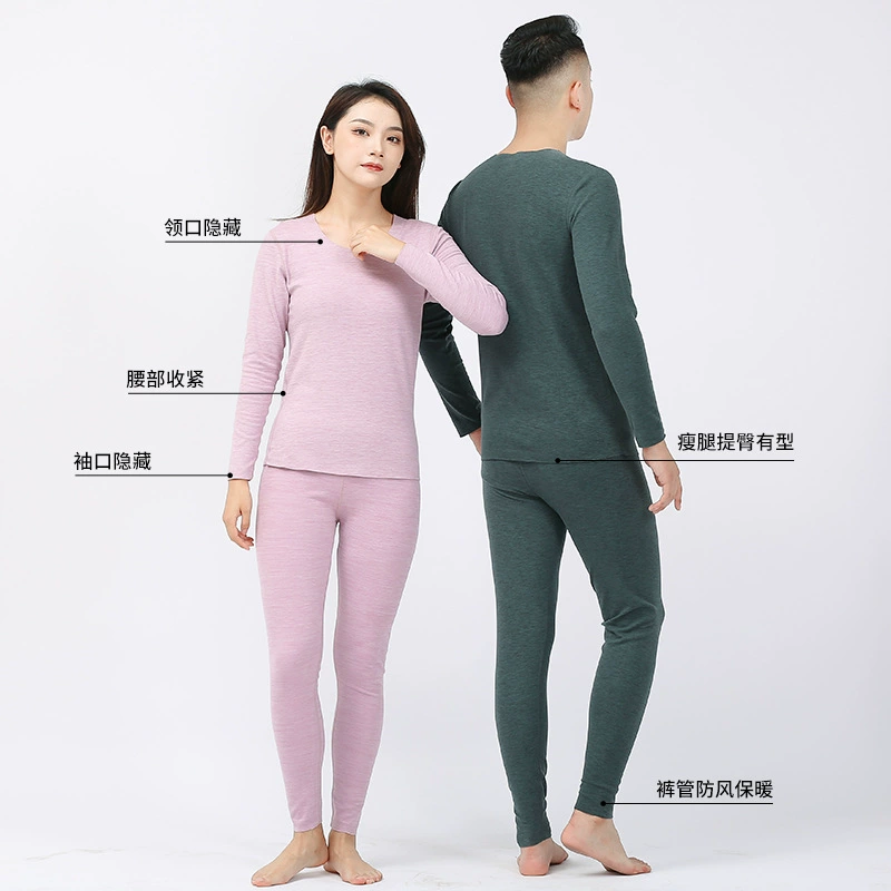 Winter keep warm double-sided velvet set, pijama for men and women, thermal underwear, increased thickness