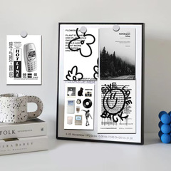 Black and White Story 10 Pack Black and White Instagram Decorative Cards Wall Posters Postcards Dorm Living Room Bedroom Decorations