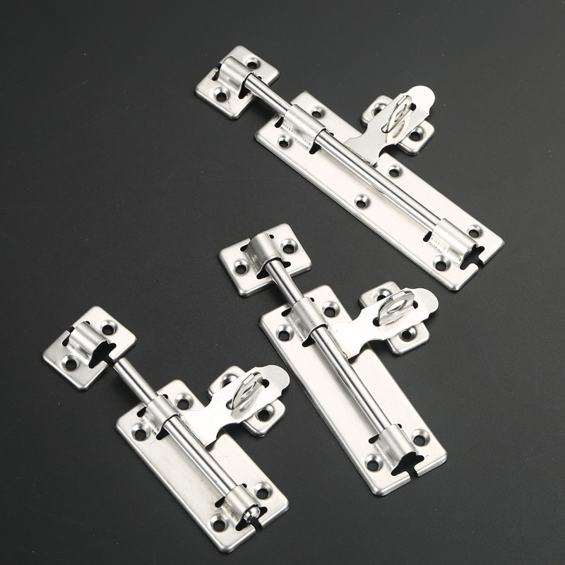 Cerradura de acero inoxidable Beigu Hardware de 4/6/8 pulgadas con candado, pestillo izquierdo y derecho, cerrojo antirrobo de doble vía para puertas de madera. image 4