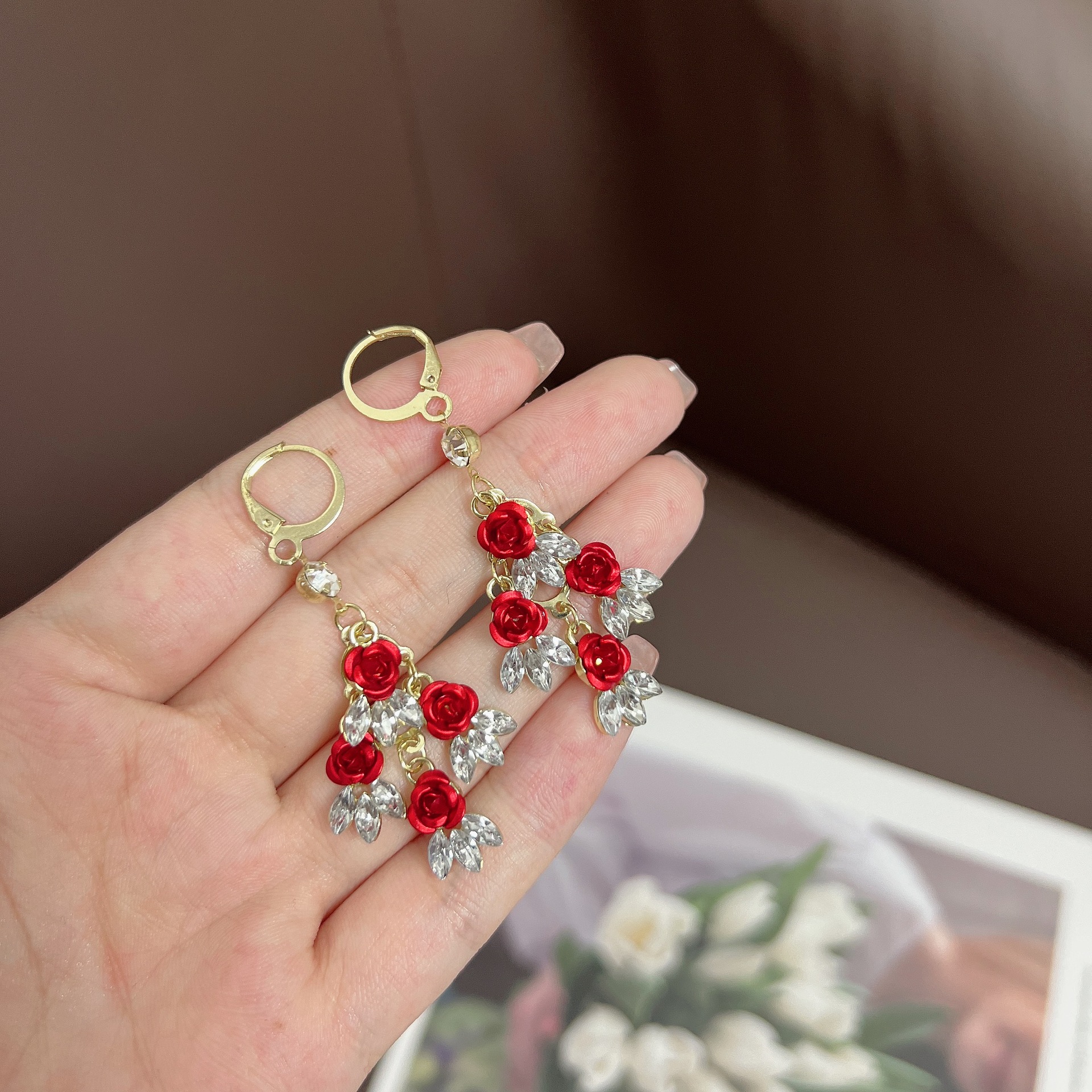 Korean trend fresh fashionable cute earrings with bow