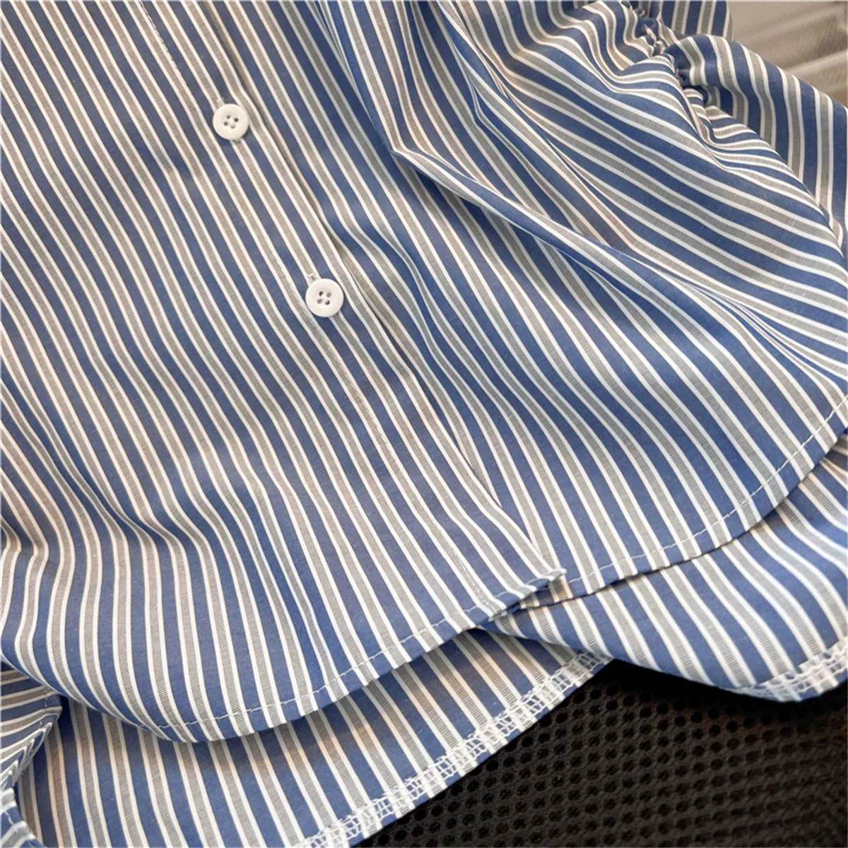 Безрукавная футболка-поло, ретро-летний oversized корейский стиль, узор в полоску, дышащая повседневная