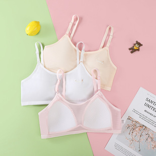 Ice Silk Girls' Developmental Underwear Integrated Fixed Coaster Junior High School Students Bra Girls' Breathable Vest
