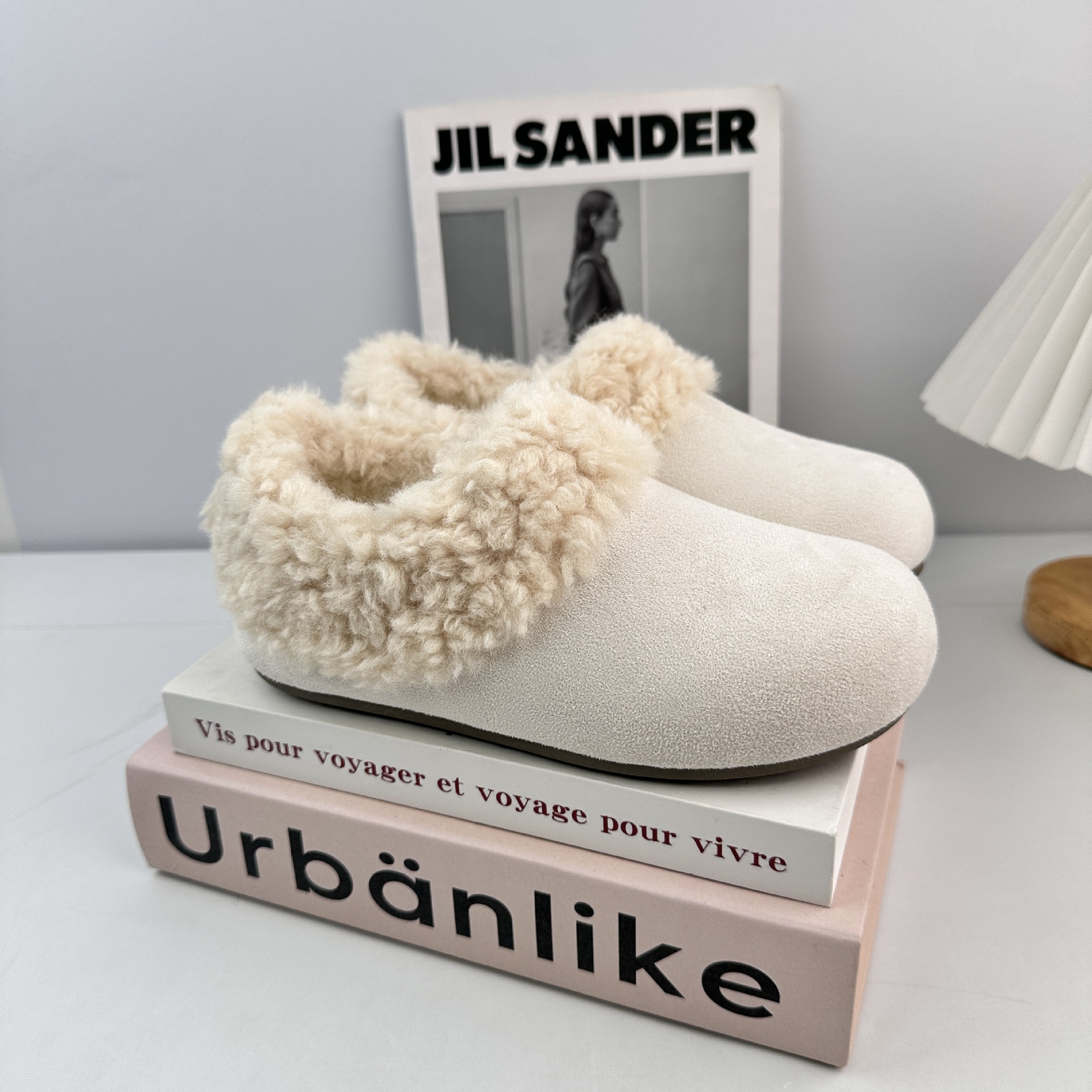 Yuanbo2025 invierno más zapatos de lana cálidos, zapatos de algodón, zapatillas de algodón, zapatillas de algodón, cabello
